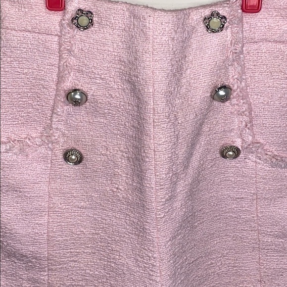 Zara Pink Tweed Shorts with Buttons S - Picture 4 of 6